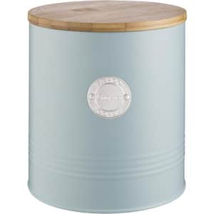 1 Piece Pastel Blue Biscuit Jar, 3.4L Cookie Storage, Airtight Seal, Sustainable Bamboo Lid & Compact Kitchen Canister