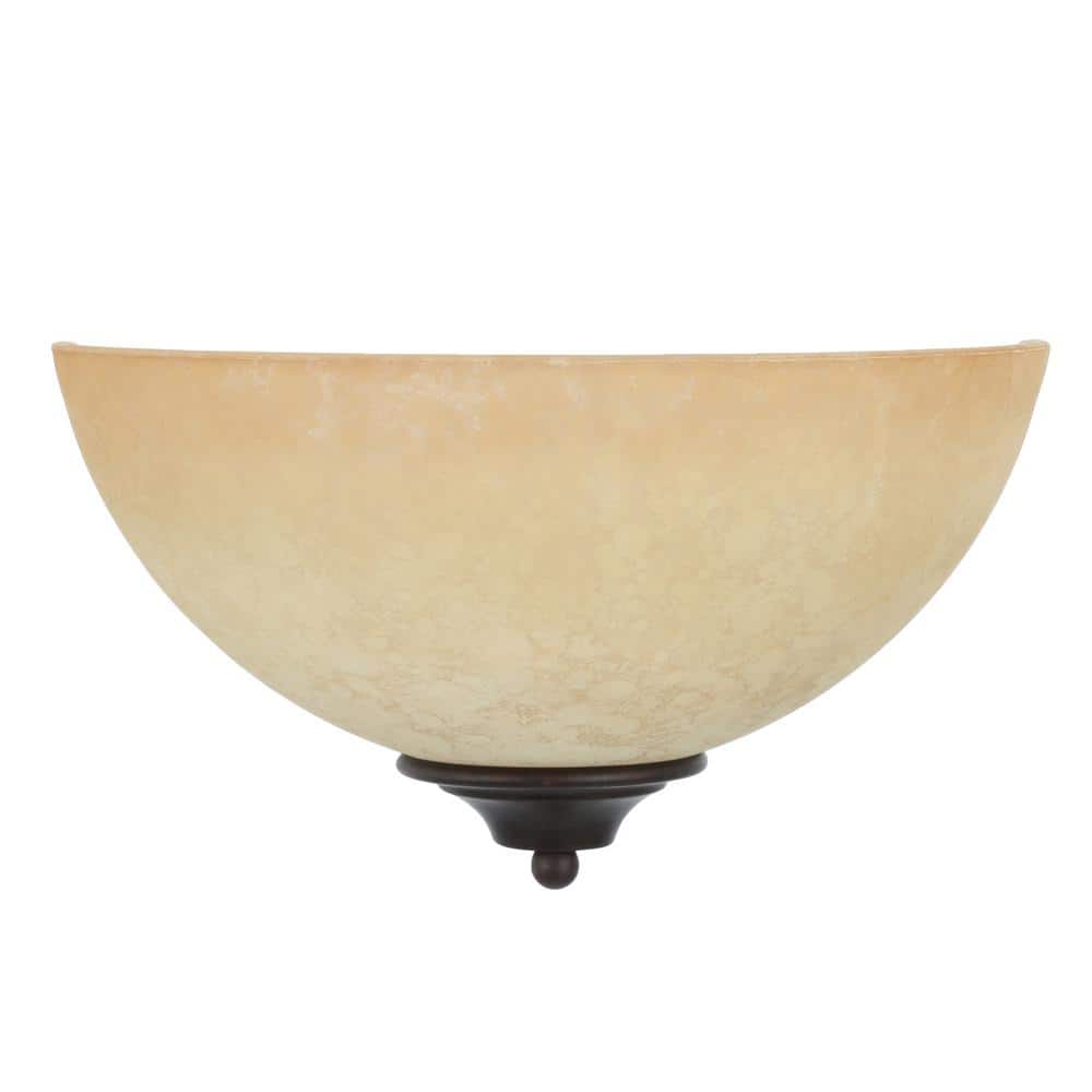 Old Bronze Tuscan Suede Glass Wall Sconce, 7x12 Inches