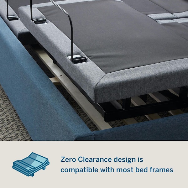 Black Queen Deluxe Adjustable Bed Frame Base with Wireless Remote and Smart App