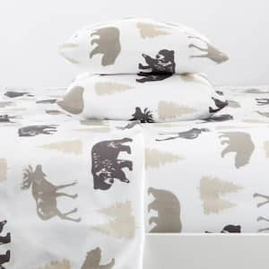 4-Piece Bear Wilderness Ultra-Soft Microfiber Full Sheet Set