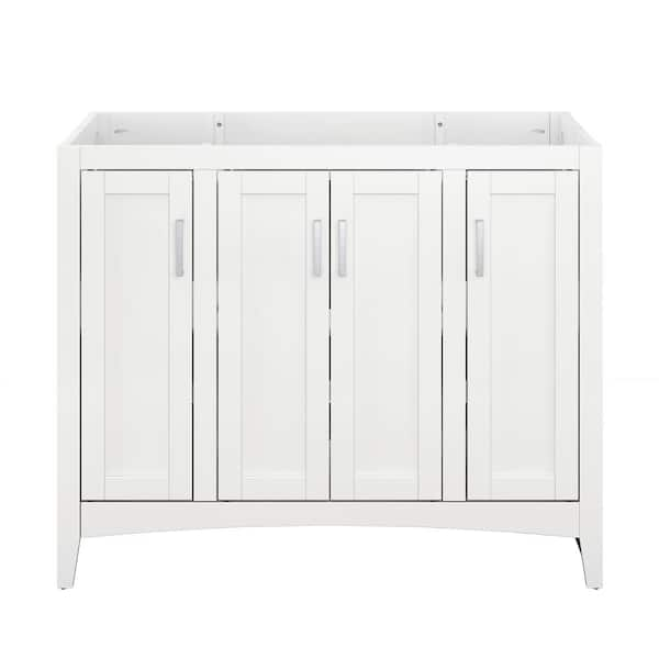 Tilton 42 in W x 21.5 in D x 34.2 in H Folding Bath Vanity Cabinet without Top in White Finish