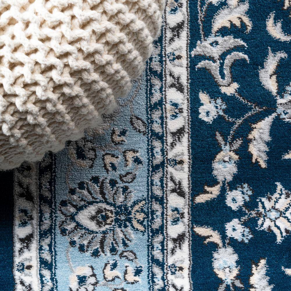 Navy/Blue Medallion Easy-Care Synthetic Area Rug