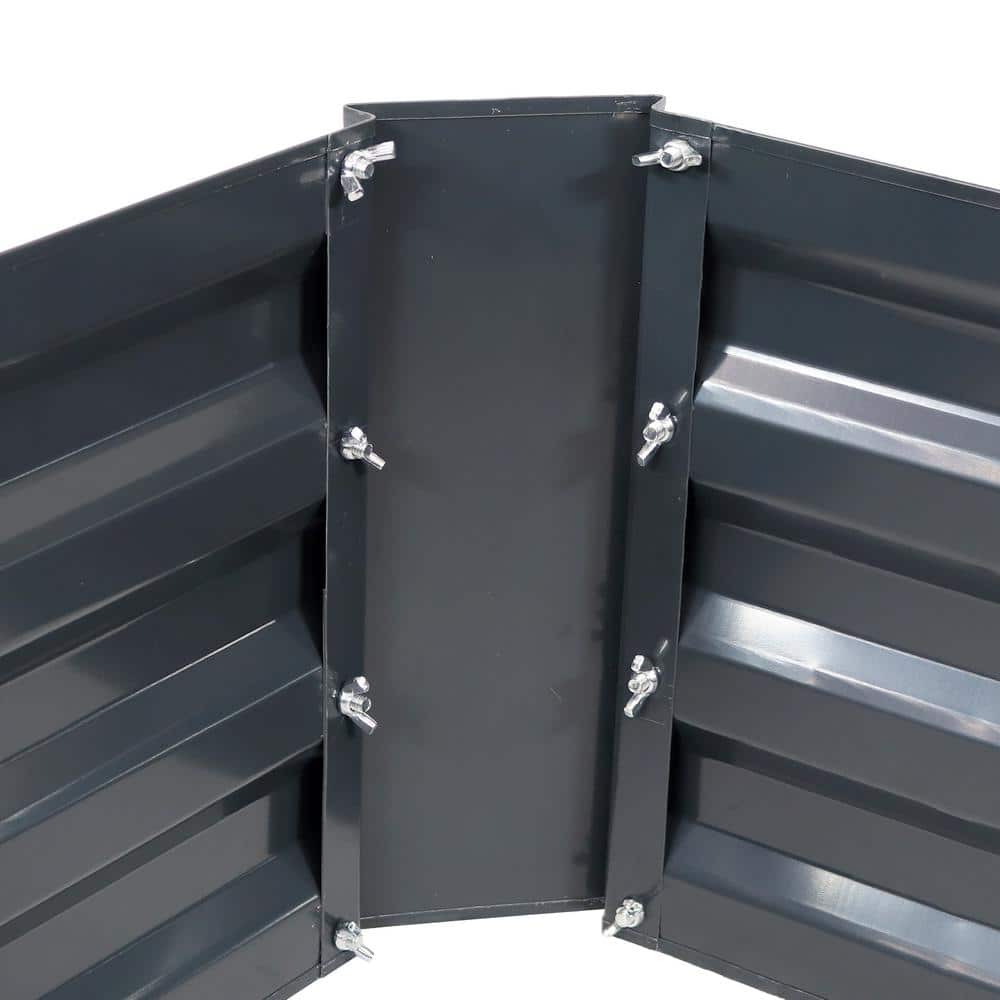 Galvanized Steel 20" Dark Gray Raised Garden Bed for Outdoor Spaces