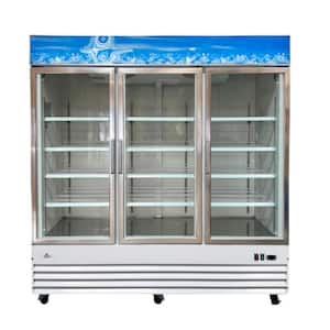 78.3 in. W 53 cu. ft. 3 Glass Doors Commercial Refrigerator Merchandiser in White