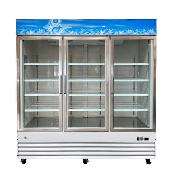Cooler Depot 78.3 in. W 53 cu. ft. 3 Glass Doors Commercial Refrigerator Merchandiser in White