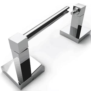 Wall Mounted Toilet Paper Holder Double Post Pivoting Square Tissue Holders Roll Hangers Stand Modern in Polished Chrome