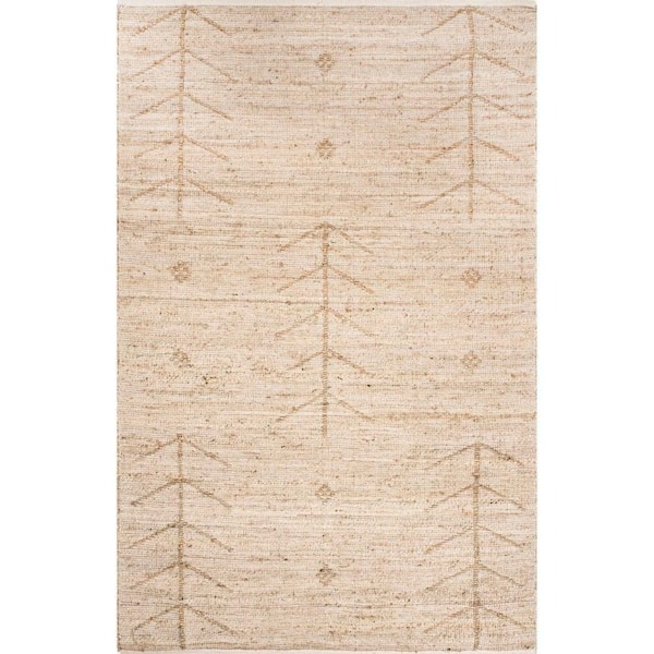 Amaranth Arrow Cotton/Jute Natural 4 ft. x 6 ft. Indoor/Outdoor Patio Area Rug