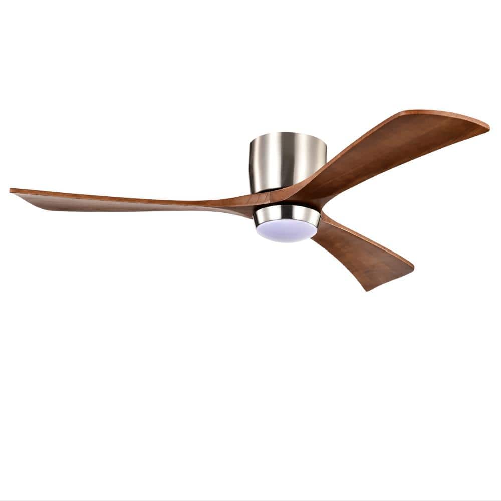 52 in. Brown Flush Mount Standard Ceiling Fan with Reversible Blades,LED Light and Remote Included price history on PriceWatchPro