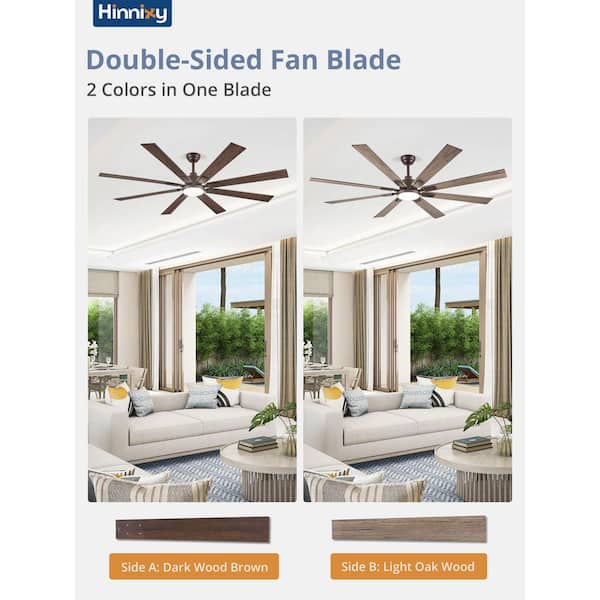 72 in. Indoor Bronze 3-Colors LED 6-Speeds Industrial Ceiling Fan w/ Dual-Finish Blades and Light Kit and Remote Control