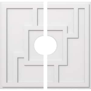 1 in. P X 11 in. C X 32 in. OD X 7 in. ID Knox Architectural Grade PVC Contemporary Ceiling Medallion, Two Piece