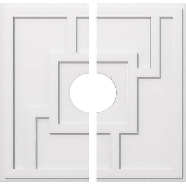 Ekena Millwork 1 in. P X 11 in. C X 32 in. OD X 7 in. ID Knox Architectural Grade PVC Contemporary Ceiling Medallion, Two Piece