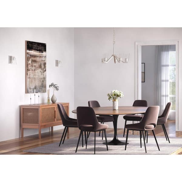 Vertex Collection 5-Light Brushed Nickel Clear Glass Contemporary Chandelier