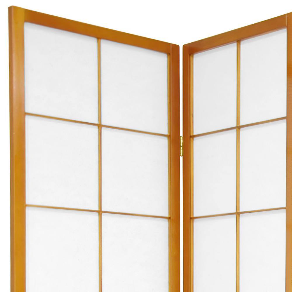 Honey Spruce and Washi Paper 3-Panel Folding Screen