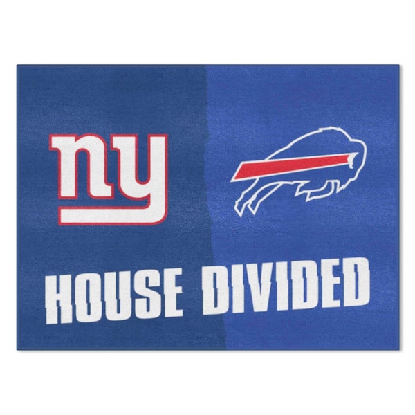 FANMATS NFL Giants/Bills Multi-Colored 3 ft. x 3.5 ft. House Divided Area Rug