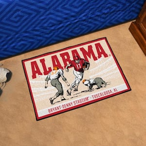 Alabama Crimson Tide Ticket Stub Tan 1.5 ft. x 2.5 ft. Starter Area Rug