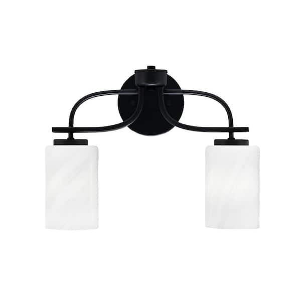 Unbranded Olympia 15.5 in. 2-Light Matte Black Vanity Light