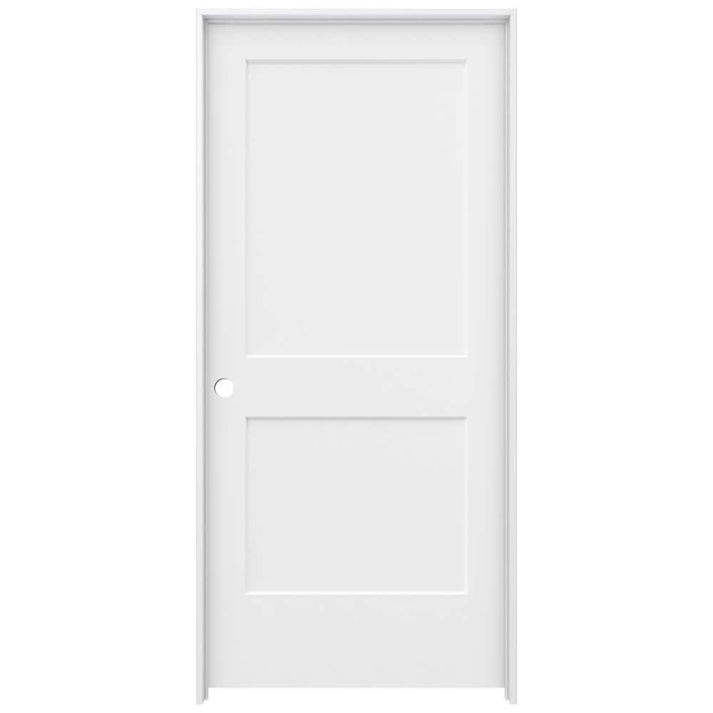 JELDWEN 36 in. x 80 in. 2 Panel Monroe Primed RightHand Smooth Solid