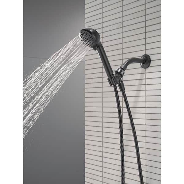 4-Spray Wall Mount Handheld Shower Head 1.75 GPM in Matte Black