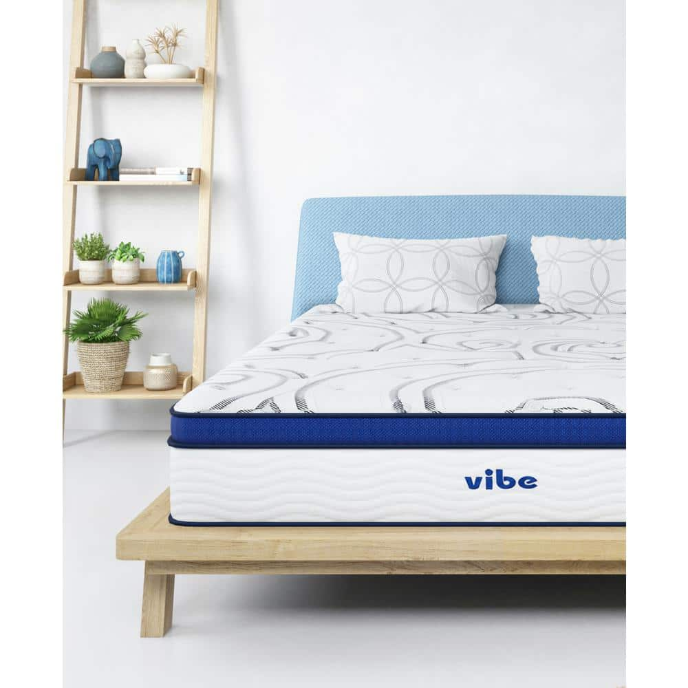 Vibe Medium Plush Innerspring and Pillow Top Gel Memory Foam 12 in. Bed ...