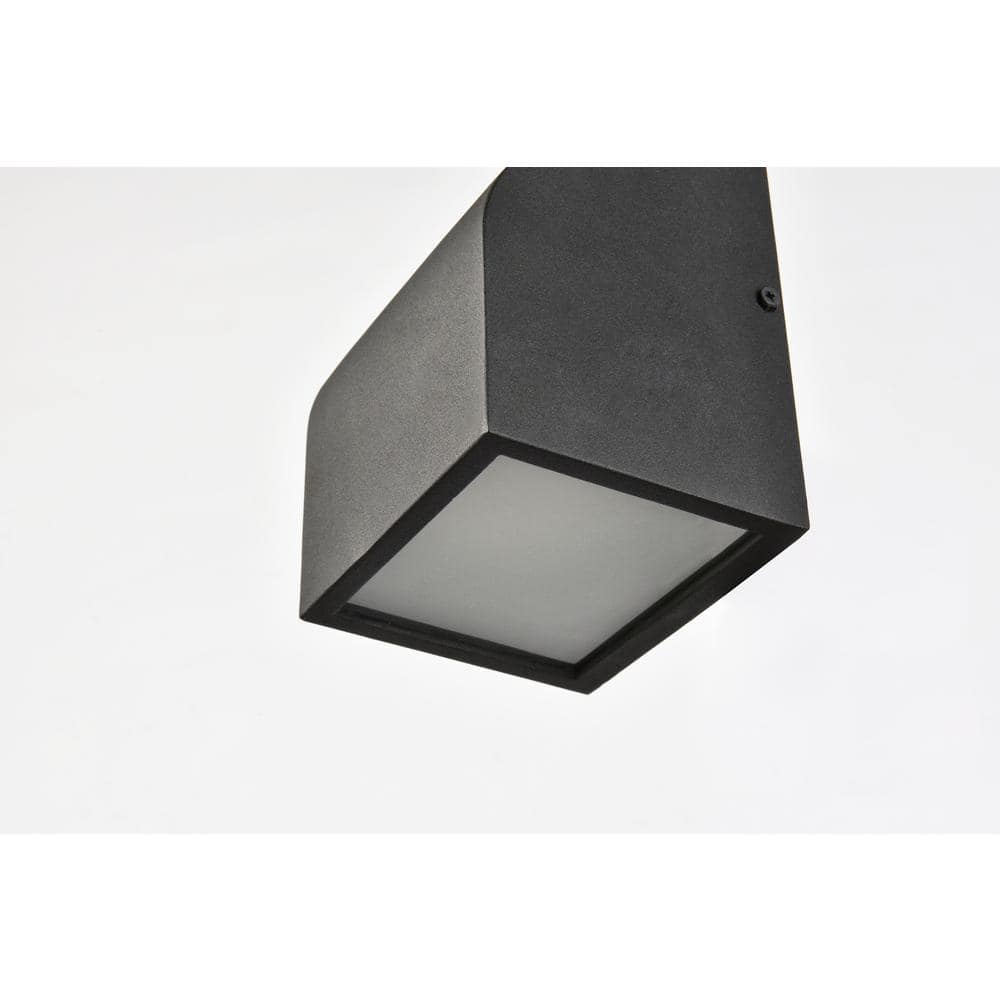 Timeless Home 1-Light Square Black LED Outdoor Wall Sconce