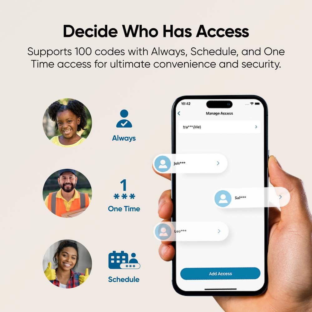 Satin Nickel Wi-Fi Smart Lock with Keypad and App Control