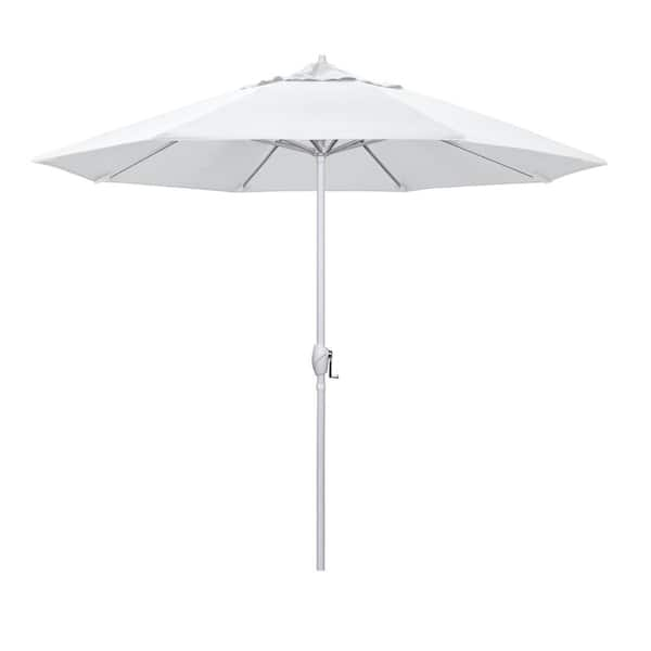 California Umbrella 9 Ft. Matted White Aluminum Market Patio Umbrella ...