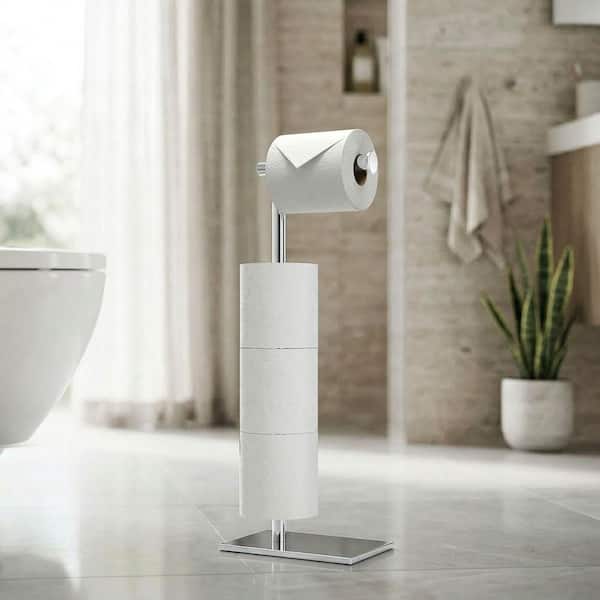 Gatco Latitude II Square Free Standing Toilet Paper Holder with