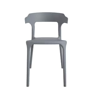 Novogratz Poolside Felix Charcoal Gray Stackable Plastic Outdoor Dining Chair (4-Pack)