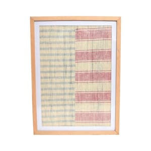 27 in. x 0.75 in. Multi-Colored Handwoven Cotton with Wood Frame and Plastic Cover Handmade Paper Art