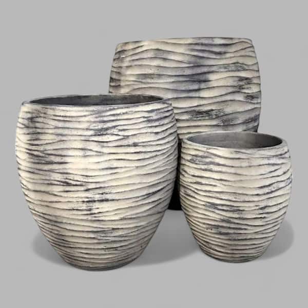 Unbranded Multi-colored Sand Cement Planters Extra Large 25.59 in. x 30.71 in. x 30.71 in. Washed Grey Indoor/Outdoor Planter
