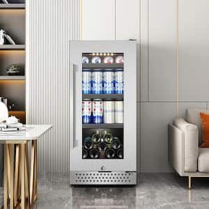 15in.Single Zone 127-Cans Beverage Cooler in Stainless Steel