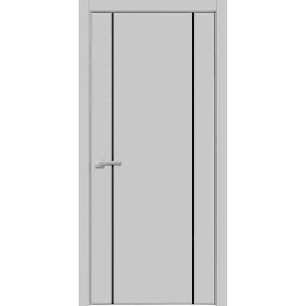Sartodoors 24 in. x 96 in. 1 Panel Matte Grey Finished Solid Wood with Honeycomb Sliding Door with Hardware