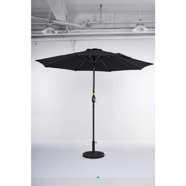 Unbranded 9 ft. Aluminum Outdoor Market Patio Umbrella in Black