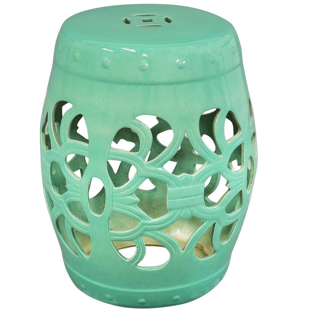 Sunnydaze Decor Sunnydaze Jade Round Ceramic Stone Outdoor Accent Table