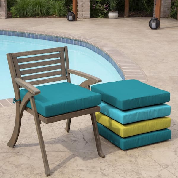 ARDEN 21 in. x 21 in. Lake Blue Leala Square Outdoor Seat Cushion