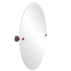 Waverly Place Collection 21 in. x 29 in. Frameless Oval Single Tilt Mirror with Beveled Edge in Antique Copper