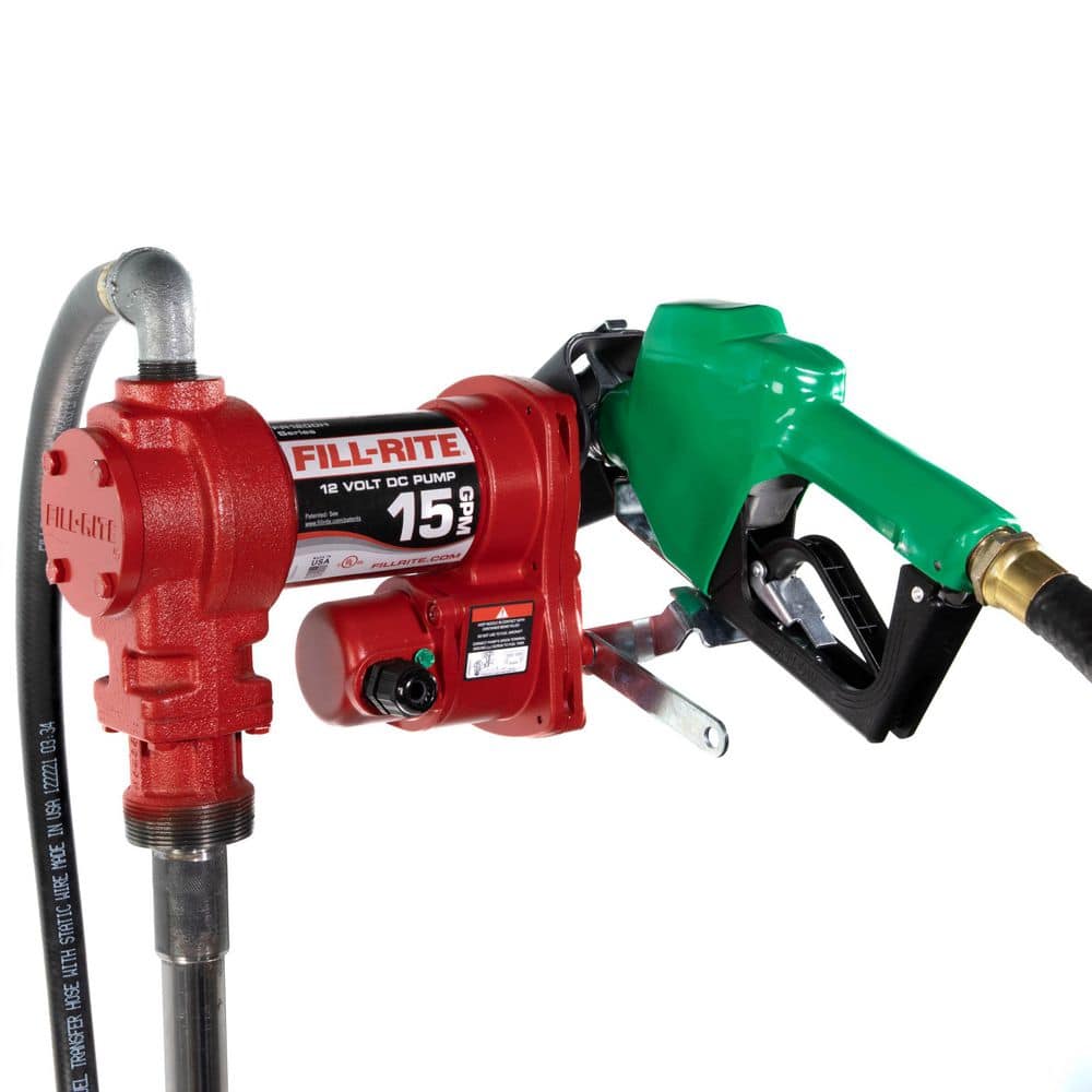 12-Volt 15 GPM 1/4 hp. Fuel Transfer Utility Pump w/12 Hose, Automatic Noz