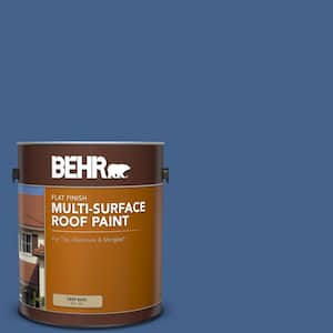 1 gal. #PPU15-04 Mosaic Blue Flat Multi-Surface Exterior Roof Paint