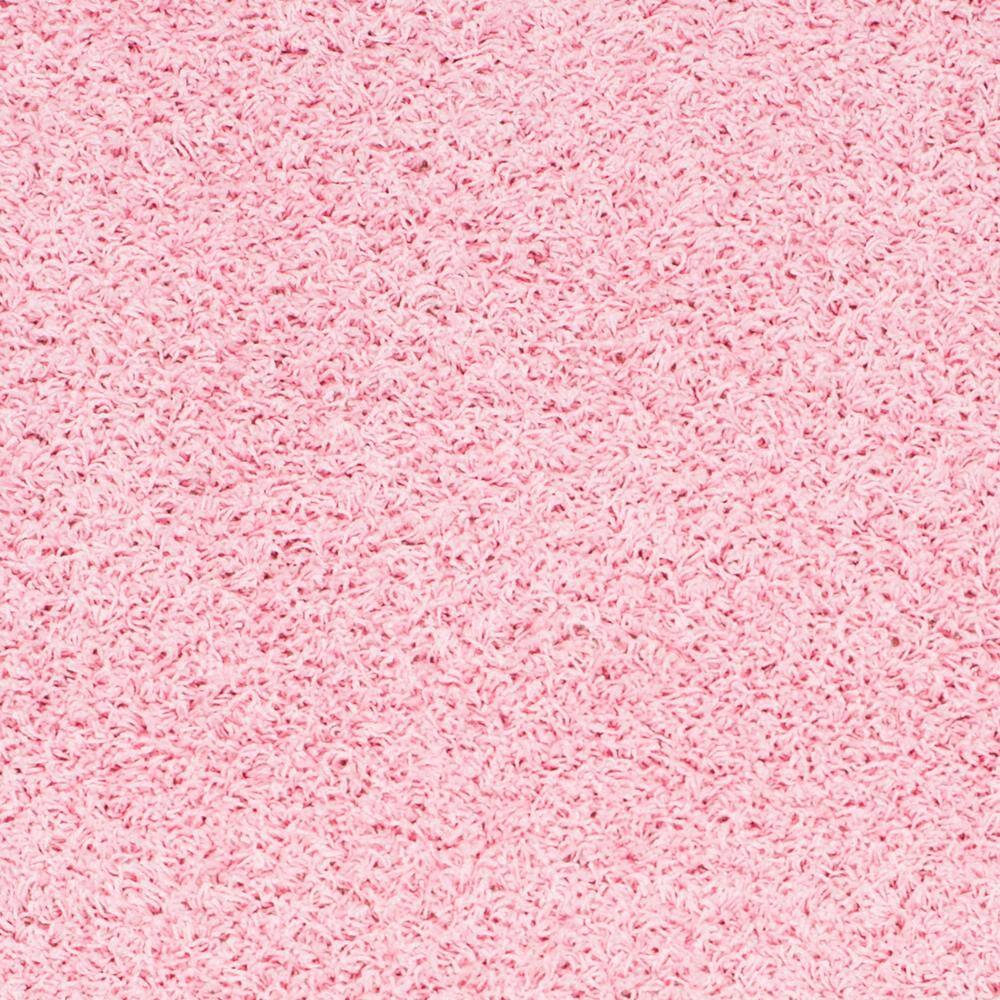 Plush Euro-Style Pink Shag Area Rug 8' x 10'