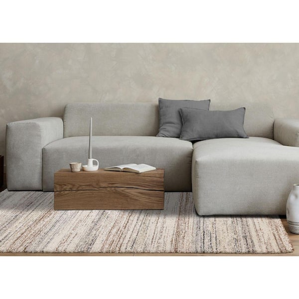 Botaniq Collections 5 ft. x 8 ft. White Distressed Indoor Area Rug