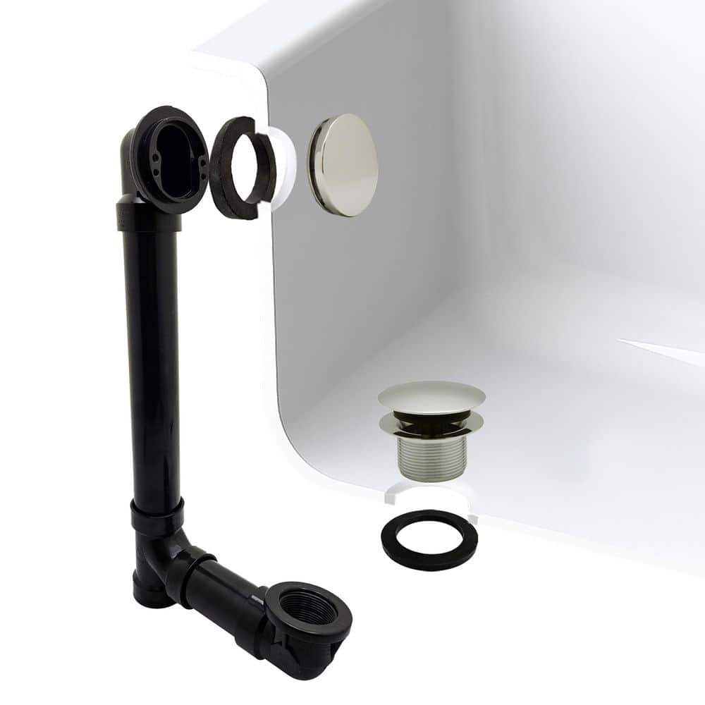 12 in. & 4 in. Bath Waste & Overflow with Tip-Toe Drain Plug and Illusionary Cover - Sch. 40 ABS Pipe, Polished Nickel price history on PriceWatchPro