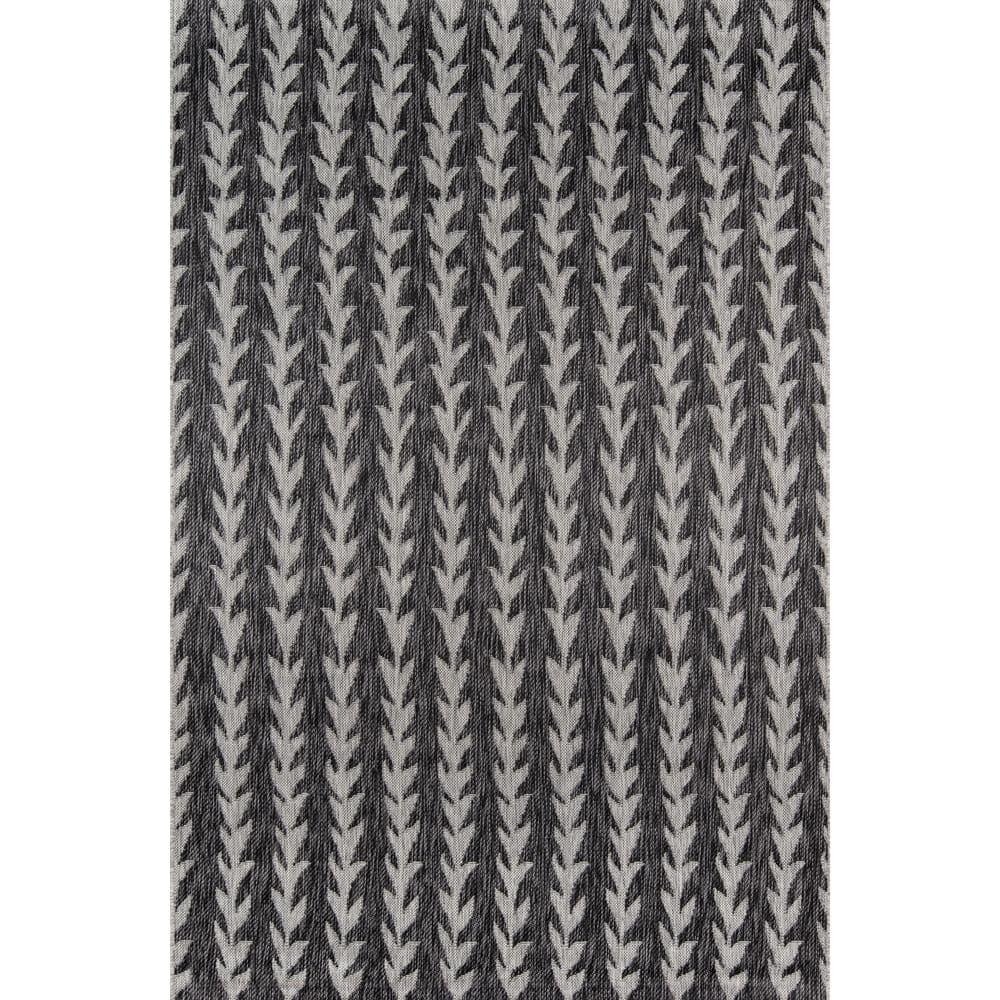 Charcoal Abstract Braided 5'3" x 7'6" Synthetic Area Rug