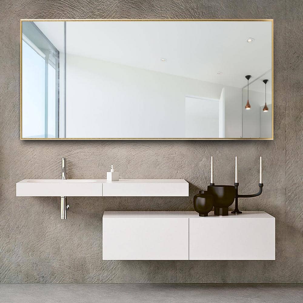 NEUTYPE 32 in. W x 69 in. H Oversized Rectangular Metal Framed Modern