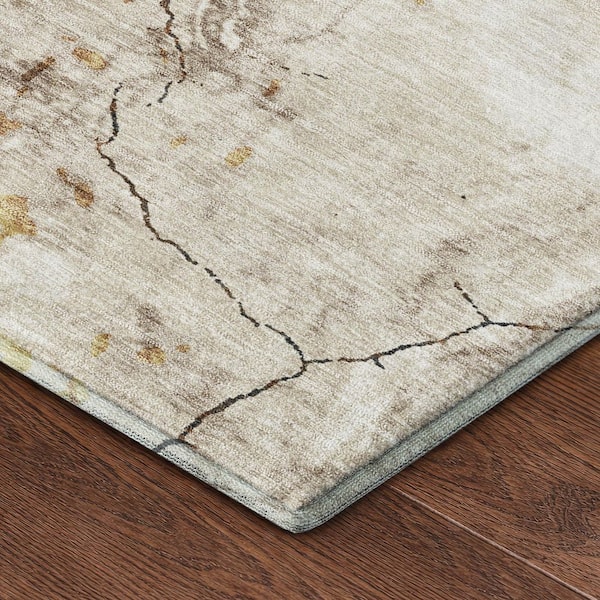 Mayfield Premium Machine Washable Abstract AMF2431 Gray 10 ft. x 14 ft. Area Rug