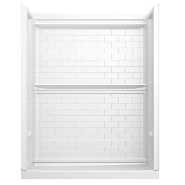 Classic 500 Tile Left Drain 32 in. L x 60 in. W x 71.88 in. H Alcove Shower Kit with Shower Wall and Shower Pan