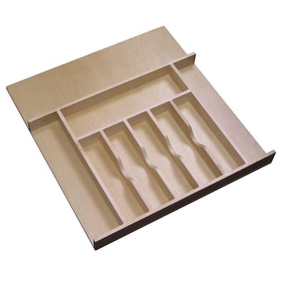 16x3x19 in. Cutlery Divider Tray for 21 in. Shallow Drawer in Natural Maple