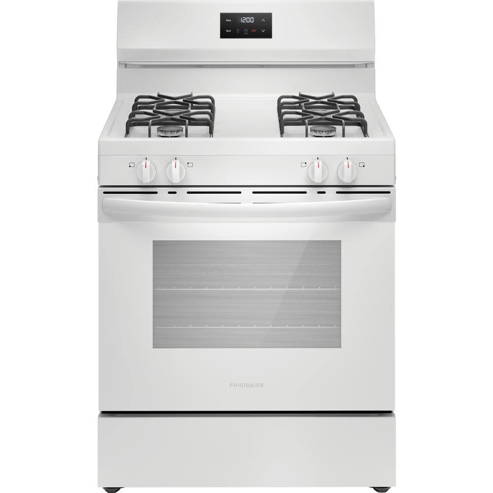 30 in. 4-Burner Freestanding Gas Range in White with Even Baking Technology -  Frigidaire, FCRG3051BW