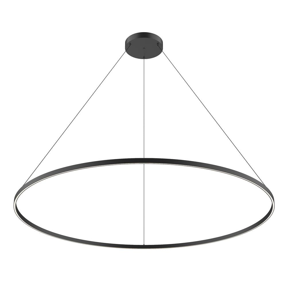Cerchio 72 in. 160-Watt 1-Light Black Integrated LED Pendant-Light price history on PriceWatchPro