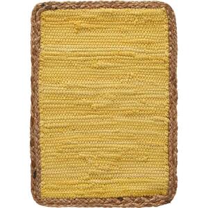 Sunny Day 19 in. x 13 in. Yellow Jute Bordered Cotton Placemat (Set of 4)