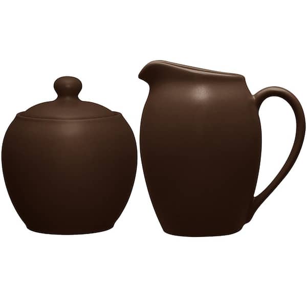 Noritake Colorwave Chocolate (Brown) Stoneware 13 oz. Sugar and 11 fl. oz. Creamer Set